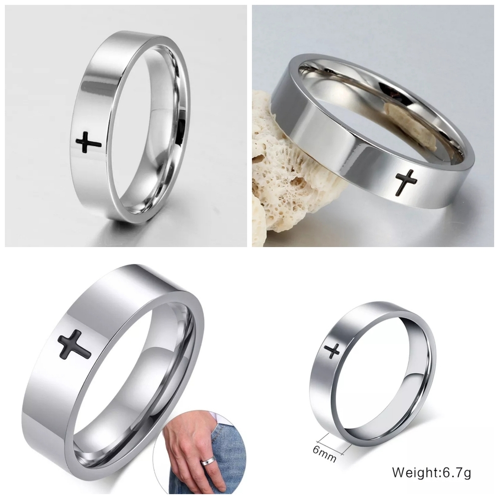 CROSS RING Size 11 NEW Men's Christian Jewelry Stainless Steel Jesus Bible